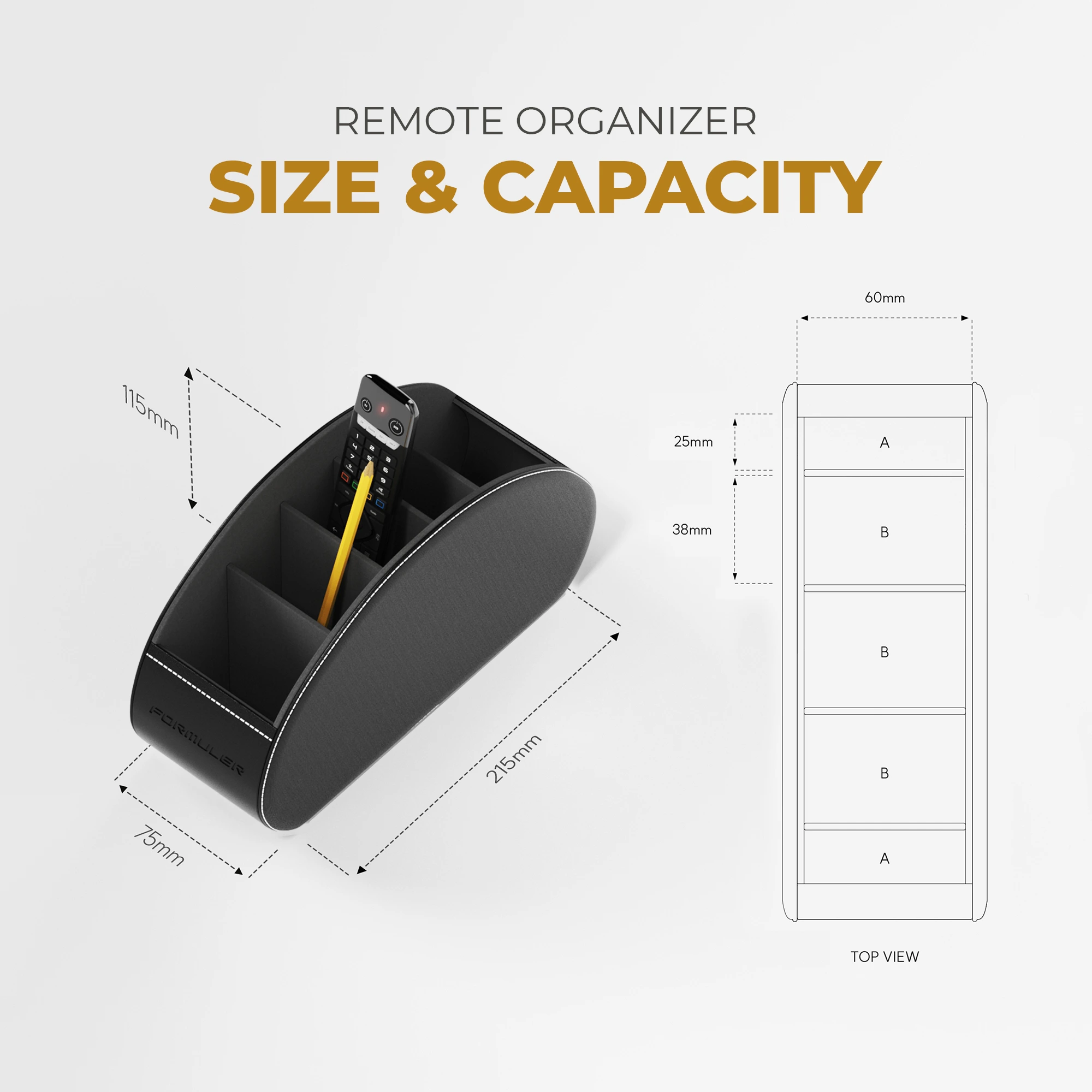 Formuler Organizer Dimensions